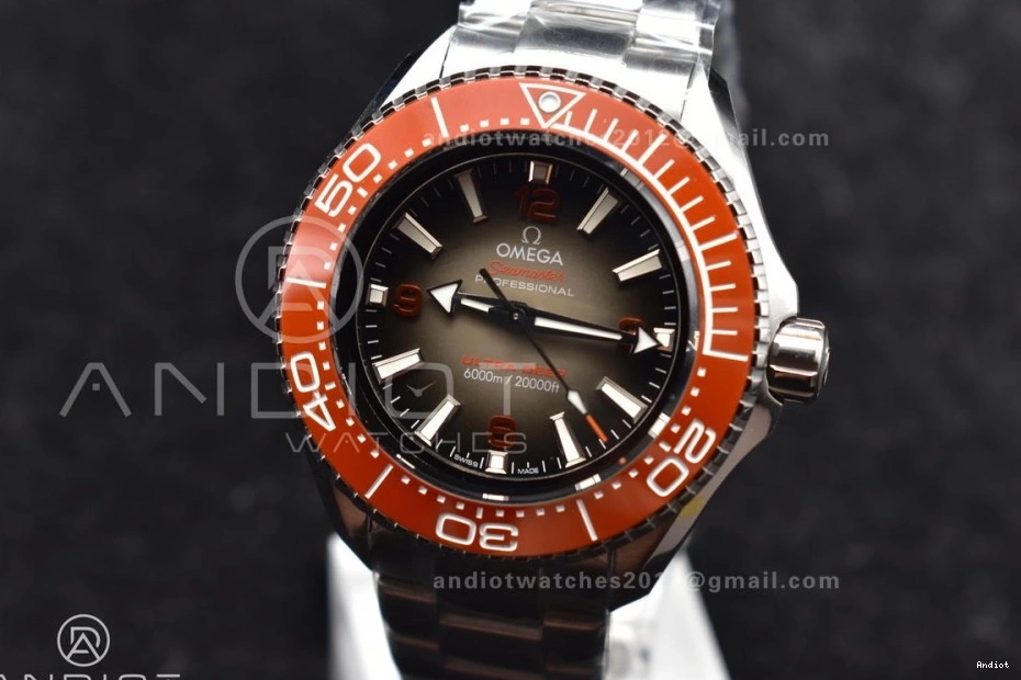Ultra 6000M Edition Bracelet Best 1:1 on Seamaster UrbanStyle TF Ceramic 1074 A Bezel Gray Deep SS SS Orange Dial 0723
